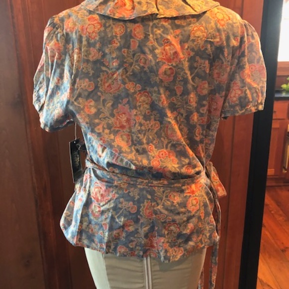 Ralph Lauren green label floral wrap blouse XL - Picture 5 of 6